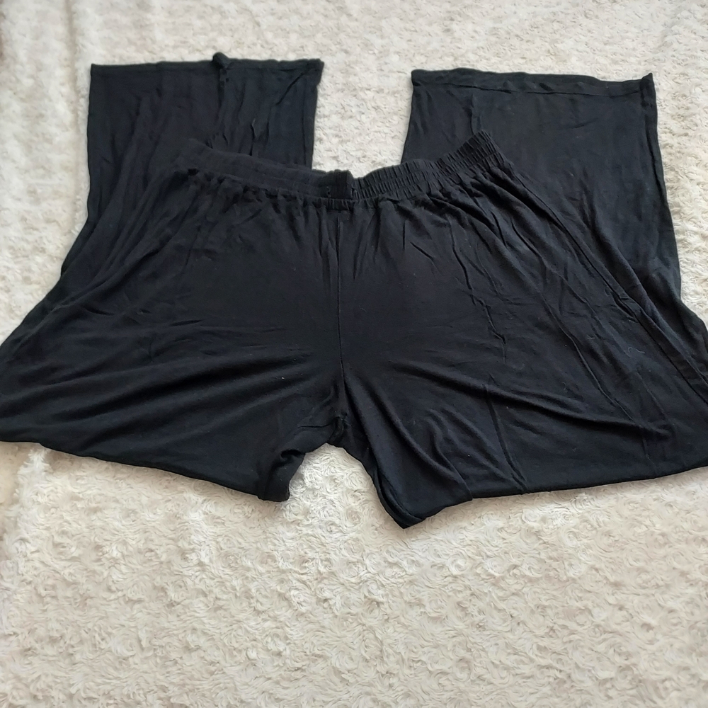 Donna Karan Black Wide Leg Loose Fit Sleepwear Lounge Pants L-XL Comfy Relaxed